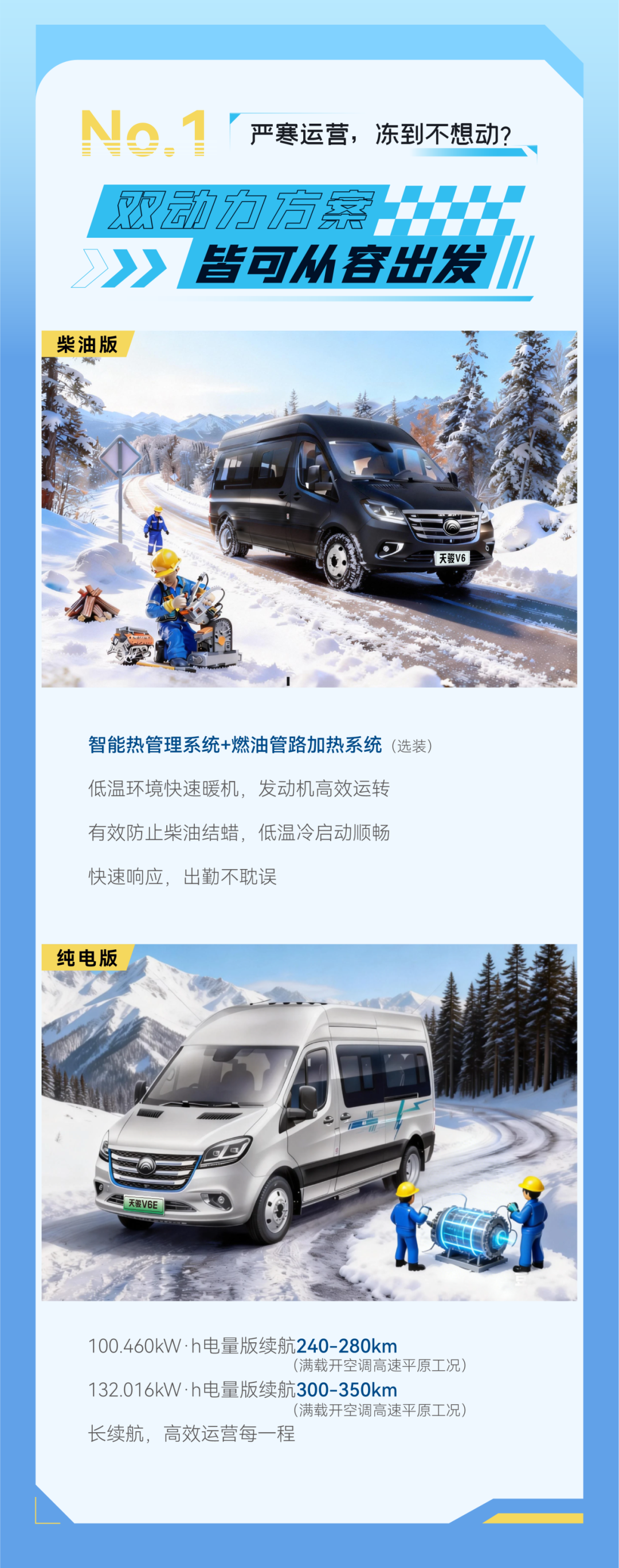 燃油/纯电双倍底气，，，，，，，letou国际米兰官网天骏实力护航冬季运营