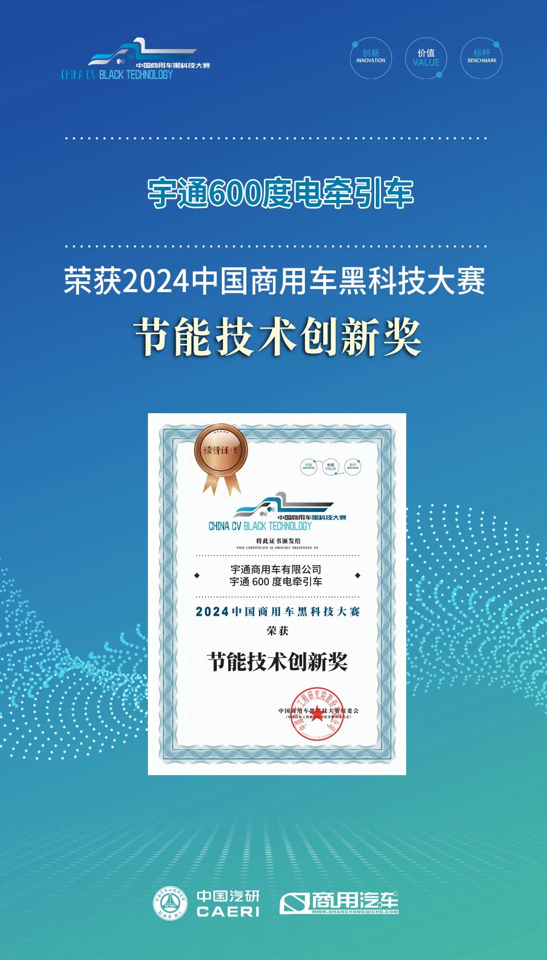 实力见证 | letou国际米兰官网重卡荣获2024中国商用车黑科技大赛“节能手艺立异奖”！